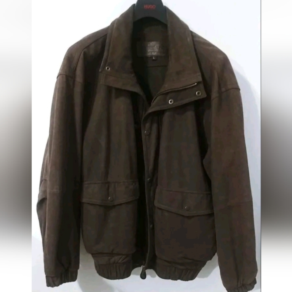Timberland Weathergear Men's Brown Suede Leather Jacket Size L.